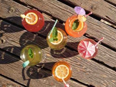 Colourful drinks ready to be shared