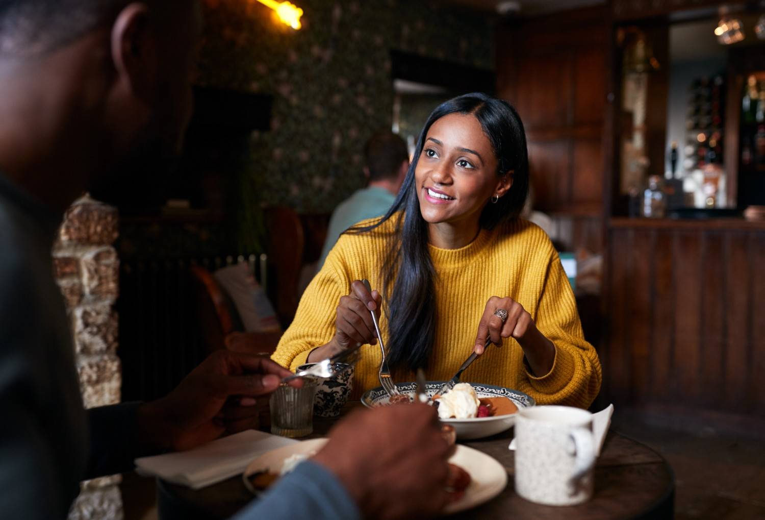 Guest enjoying a relaxed meal at the restaurant